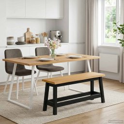 VidaXL Banca de Dining EKAI Negru 91,5 x 29 x 45,5 cm GartenMobel Dekor