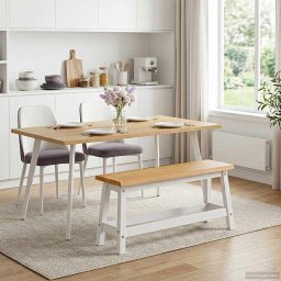 VidaXL Banca de Dining EKAI Alb 91,5 x 29 x 45,5 cm Lemn masiv de pin GartenMobel Dekor