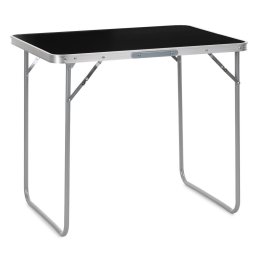 Masa pliabila pentru camping cu maner, blat MDF si cadru aluminiu, 80x60 cm