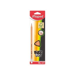 Creion cu guma Maped Black’Peps HB, 3 buc/set