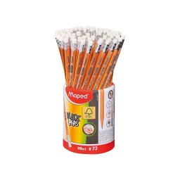 Creion cu guma Maped Black’Peps HB, FSC, borcan x 72 buc