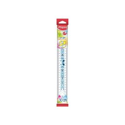 Rigla Maped Study Unbreakable fancy 30 cm, albastru
