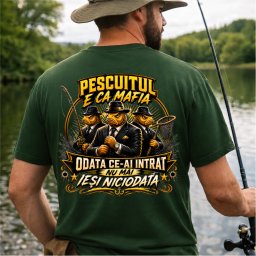 Tricou personalizat , zPescuitul e ca mafia, cu nume , tricou amuzant pescari