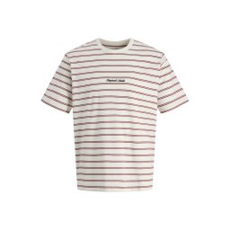 JACK & JONES Tricou 'JORNorrebro' roșu vin / alb