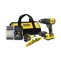 Stanley - SFMCK101D1S - Masina de gaurit si insurubat cu 1 acumulator si incarcator, Li-Ion, 18 V, 2 Ah, 60 Nm, geanta textila, accesorii