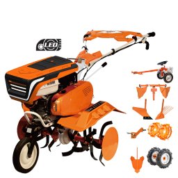 Motosapa Ruris 7500acc3, 7 CP, roti cauciuc 4.00: 8, rarita ajustabila, plug, adaptor, dispozitiv cartofi, cultivator multifunctional, accesoriu tractat, roti metalice 400 fara manicot