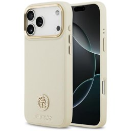 Husa Husa pentru iPhone 17 Pro Max - Guess Grained Strass Logo MagSafe (GUHMP17XPGCRMDEE) - Beige