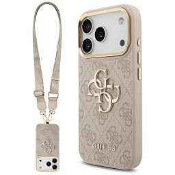 Husa Husa pentru iPhone 17 Pro - Guess Big 4G Classic Logo with Big Strap Metal Buttons (GUHCP17LP4G4BCSP) - Pink