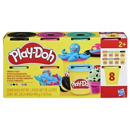Set plastilina Play-Doh cu 8 cutii, culori vibrante, 2+ ani
