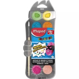 MAPED: Set acuarelă cu 12 culori, cu pensulă