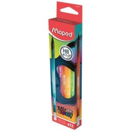Maped: Black Peps Energy creion triunghiular cu radieră, HB, - 12 buc