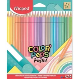 Maped: set creioane colorate pastelate Color Peps - triunghiulare, 24 buc.