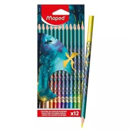 Maped: set creioane colorate Dragon – triunghiulare, 12 buc.