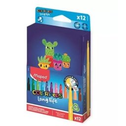Set carioci Maped Color Peps Longlife, lavabile, 12 buc.