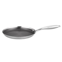 Tigaie pentru clatite cu capac Swiss Haus SH-ZGCP26, 26 x 2,4 cm, Acoperire ceramica Sapphire, Fara PTFE/PFAS/PFOA, Inductie, Otel inoxidabil
