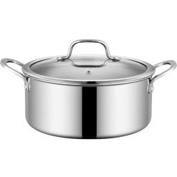 Oala cu capac Swiss Haus SH-ZGC28, 28 x 11,5 cm, 6,6 l, Acoperire ceramica Sapphire, Cuptor pana la 260°C, Inductie, Otel inoxidabil