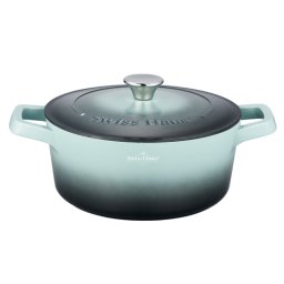 Oala cu capac Swiss Haus SH-ZC24G, 24 x 11 cm, 4,2 l, Acoperire ceramica Sapphire, Inductie, Turcoaz