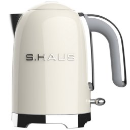 Cana electrica Swiss Haus SH-SWK2027, 2000 W, 1,7 l, Baza rotativa la 360°, Filtru, Element de incalzire ascuns, Pereti dubli, Crem