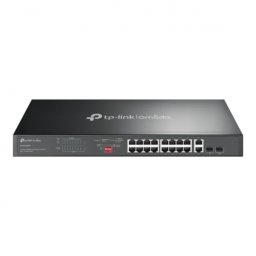 Switch TP-LINK DS1018GMP, 16 porturi, PoE+, Black