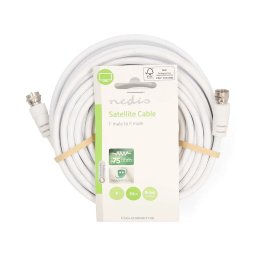 Cablu antena si satelit F tata - F tata 10m dublu ecranat alb Nedis CSGL41000WT100