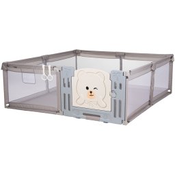 Tarc de joaca Chipolino Amico 200x180 cm cu usa beige
