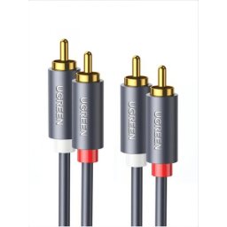 Cablu Audio UGREEN AV104, 2 x RCA - 2 x RCA, 3m, Negru