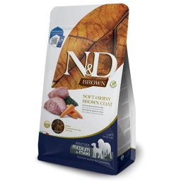 FARMINA N&D Brown Dog Adult Medium Maxi Lamb, Spirulina, Carrot 2 kg Mancare uscata caine adult, cu bana maro