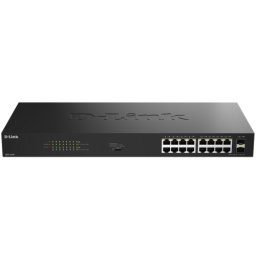 Switch D-Link 16 port GE PoE Unmanaged, Capacitate 36 Gbps, Negru