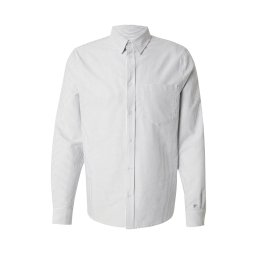 DAN FOX APPAREL Cămașă 'Essential' gri / alb
