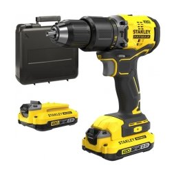 Stanley - SFMCD715D2K - Masina de gaurit si insurubat cu percutie cu 2 acumulatori, Li-Ion, 18 V, 2 Ah, 60 Nm, motor fara perii, led iluminare, valiza plastic