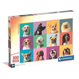 Clementoni: Puzzle capete amuzante de câini - 300 de piese