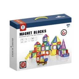 Joc STEM de constructie Mag Blocks, cu 110 piese magnetice