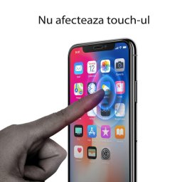 Spigen Folie Sticla Full Cover iPhone XS / X Black (9H, 2 folii fata)