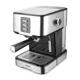 Espressor Espressor Manual HEM-850IXBK, 850W, 15 Bar, 1.2L, Duza Abur, Design Inox/Negru