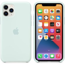 Husa pentru iPhone 11 Pro Max, Silicon, Sea foam