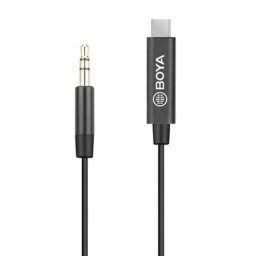 Microfon BOYA Adapter cable BY-K2, 3.5mm Male TRRS to Male Type-C (20cm) Black EU