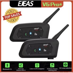 Sistem de comunicare moto EJEAS V6 Pro Plus 2025 - Bluetooth 5.1- 6 intercomuri - Waterproof IP67 - Incarcare USB-C