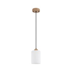Globo 15977H - Lustră suspendată pe cablu ROWENA 1xE27/60W/230V stejar/alb