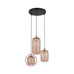 Sticlă de rezervă pentru lustrul KARO, soclu E27, diametru 14 cm, maro fumuriu