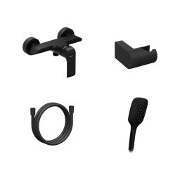 Ravak X07S116 - Set de duș cu baterie FLAT, finisaj negru mat