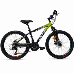 Bicicleta copii DHS Terrana 2423B 24 inch, negru-verde, model 2026