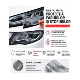 Folie protectie faruri si stopuri TPH Premium Light Grey 7.5m x 60cm