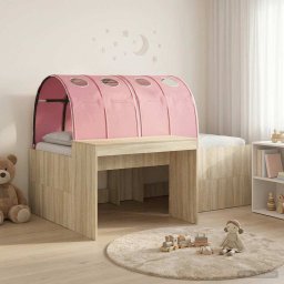 Pat cu tunel 3 buc. Stejar artisanal si roz Lemn prelucrat GartenMobel Dekor