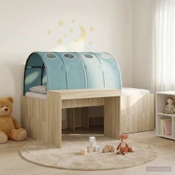 Cadru de Pat Inalt pentru Copii cu Birou 3 buc. Lemn prelucrat GartenMobel Dekor