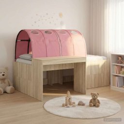 Pat cu tunel 3 buc. Stejar artisanal si roz Lemn prelucrat GartenMobel Dekor