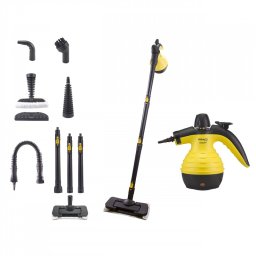 La mâna a doua: Aparat curatare cu aburi Beper P202VAL001 10 in 1, 1050 W, 0.35 L, Accesorii, Negru/Galben