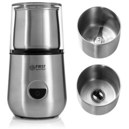 La mâna a doua: Rasnita de cafea cu aparat de spumat lapte First Austria FA-5486-1, 200 W, 70 g, 2 viteze, 2 lame, Inox