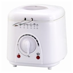 Friteuza Elite EDFF-1288W, 950 W, 1 L, Pana la 190°C, Capac transparent, Alb