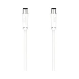 Antena wireless Prelungitor cablu coaxial Hama 1,5m 90dB alb, incl. mufe TV (mamă/tată)