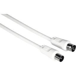 Antena wireless Prelungitor cablu coaxial Hama 5m 75dB alb, incl. mufe TV (mamă/tată)